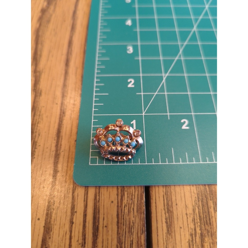 Vintage Beautiful‎ Rhinestone Pin Brooch In Silver Tone Crown